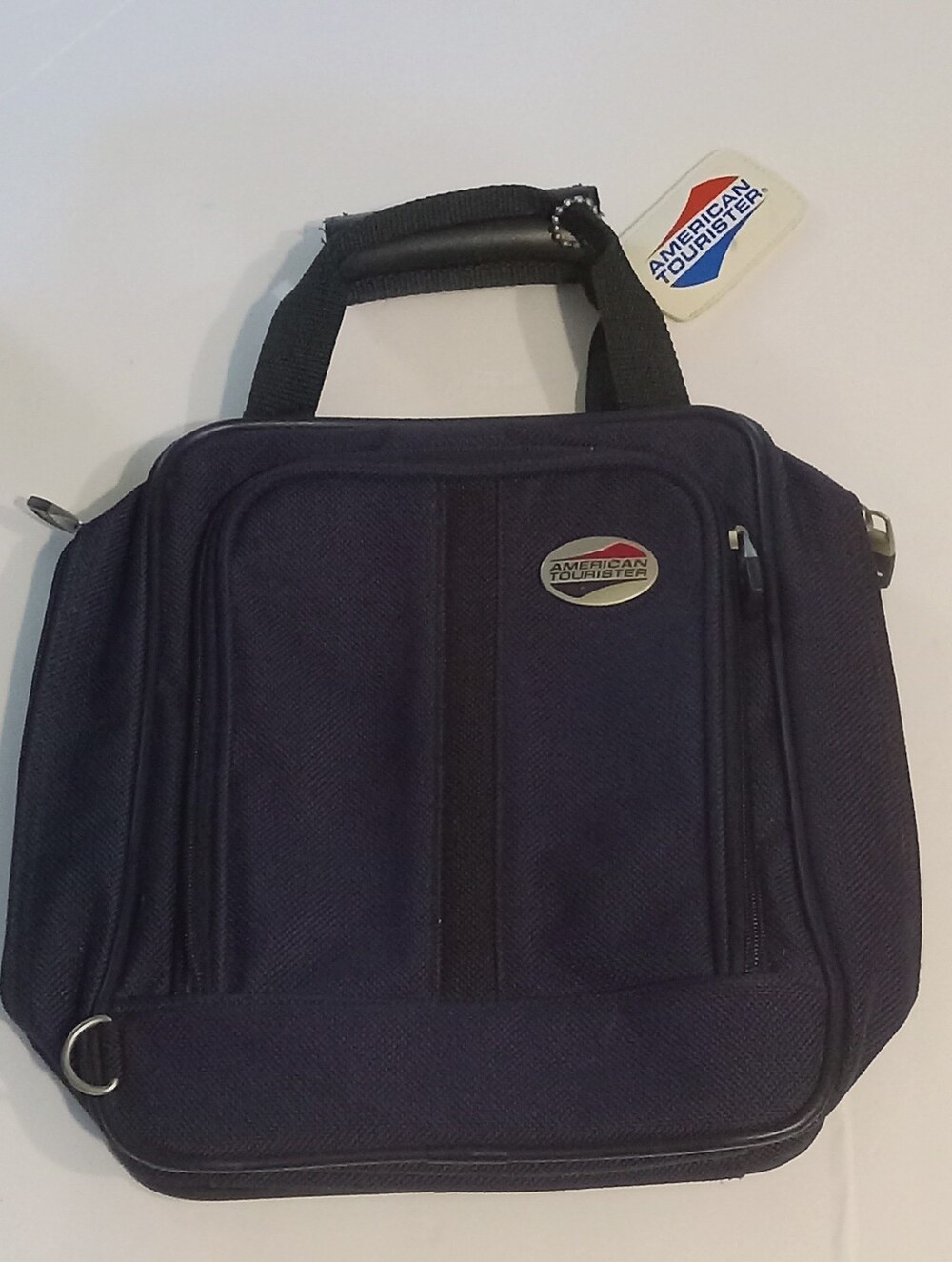 American Tourister Navy Blue Carry-On Bag W Handles Size 12" x 10" x 4"